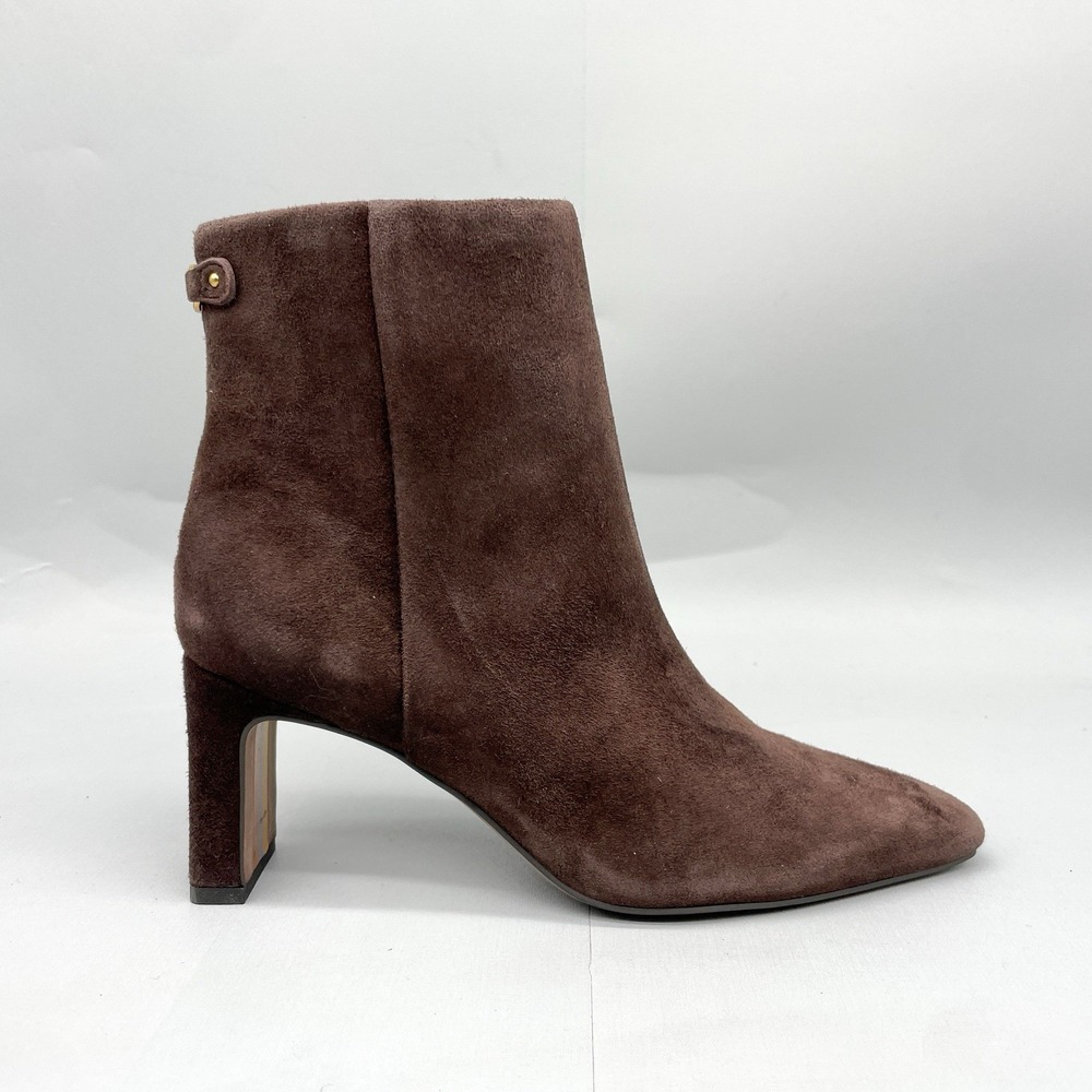 Sam Edelman Womens 6.5M Saige Boots Shoes Cafe Noir Brown Leather Heels Booties